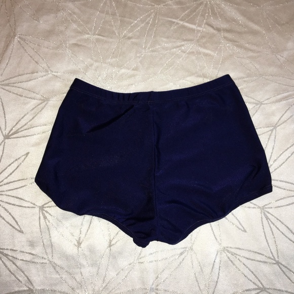 Navy Blue Spandex Shorts - Picture 2 of 3